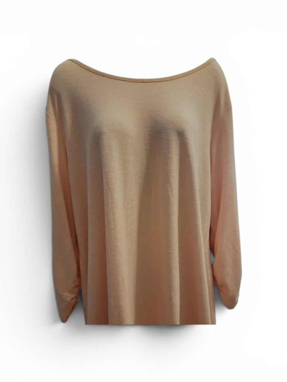Style & Co Peach Top 2X Plus Size Boat Neck Long Sleeve Soft Relaxed Fit